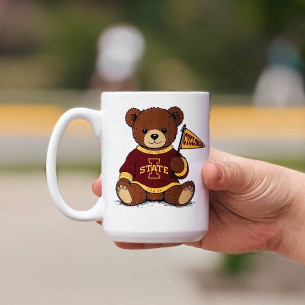 Iowa State Teddy Bear Mug 15-oz front